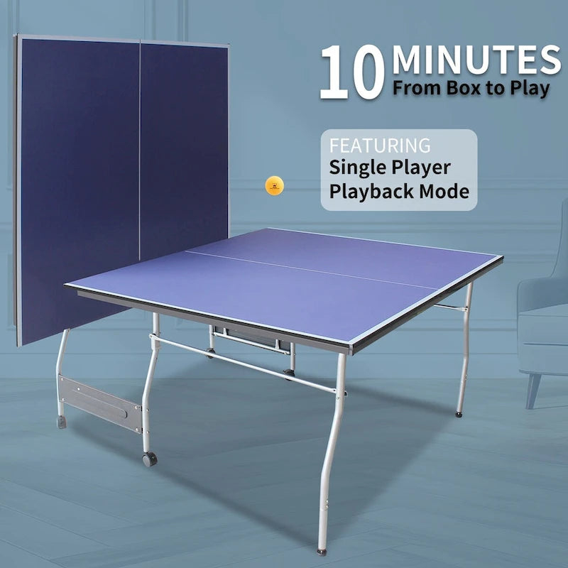 Table de ping-pong pliable de 2,4 m (8 pi), 2 raquettes et 3 balles