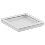 Square White 6  Clear Glass Square Cylinder Lens Cover for P5644 - 6.250  x 6.250  x 1.250 