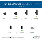Collection de lentilles cylindriques - Couvercle cylindrique rond noir de 5 pouces - 0,83 x 5 x 5