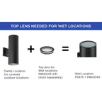 Collection de lentilles cylindriques - Couvercle cylindrique rond noir de 5 pouces - 0,83 x 5 x 5