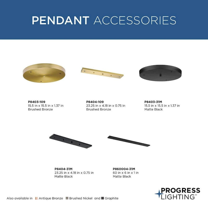 Canopy Kit 23-1 4  Length for Up to 3 Pendants - Brushed Bronze - 23.25 in x 4.18 in x 0.75 in