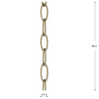 Chaîne accessoire - Chaîne de calibre 9 de 122 cm (48 pouces) en argent doré - Argent doré - 1,3 cm x 1,3 cm x 122 cm (0,5 po x 0,5 po x 48 po)